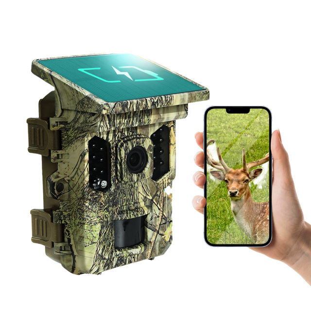 48MP 4K Wi-Fi Solar Charged CMOS Sensor Digital Hunting Camera with 2.0-inch Screen MicroSD/TF Support Waterproof & Night Vision