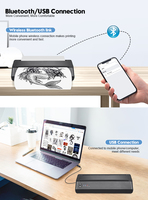 Imprimante de pochoirs de tatouage sans fil Bluetooth copieuse thermique machine sans fil à pochoirs de tatouage temporaire machine mini taille