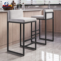 QIANCHENG italien ss acier meubles salle à manger brossé or acier inoxydable luxe comptoir hauteur tabouret muebles de bar rétro