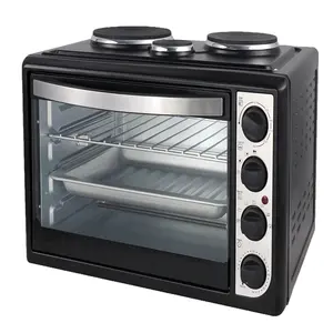 38L with two hotplate Kitchen Electrical Pizza Baking Toaster Oven Metal OEM Customized WH-38DH-P2