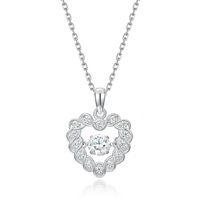Collier pendentif cœur torsadé en argent sterling S925, couleur D, VVS1, moissanite, plaqué rhodium, sans nickel, certifié GRA, pour femmes