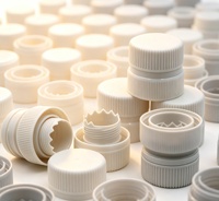 Couvercle en plastique à double filetage de 38 mm pour poudre |   Conception à compartiments séparés pour tube ou pot de 10-12 ml, bouchons en aluminium scellés
