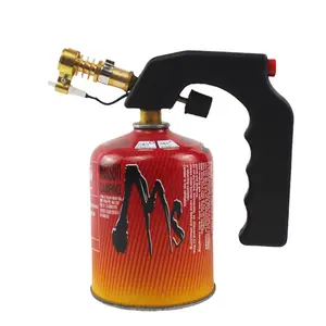 Briquet torche portable en laiton, pistolet à flamme de camping en plein air pour le soudage au gaz butane de réservoirs sans gaz