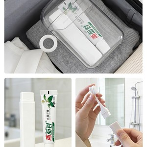 Mini Soap Box With Lid Transparent Drainable Rectangular Plastic Travel Soap Dish For Bathroom - Product Image 4