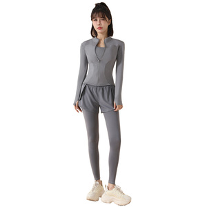 <span class=keywords><strong>Ensemble</strong></span> de yoga pour femmes, pantalon de course et de fitness taille haute et effet push-up, séchage rapide - Product Image 1