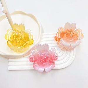 Qianjin กิ๊บหนีบผมรูปดอกไม้พลาสติกใสสำหรับผู้หญิงอุปกรณ์เสริมผมสีสันสดใสจำนวนมาก - Product Image 3