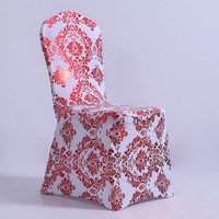 Housse de chaise moderne de luxe à motif floral, couleur unie, en Spandex/Polyester, durable, lavable, design mi-dossier, pour mariage
