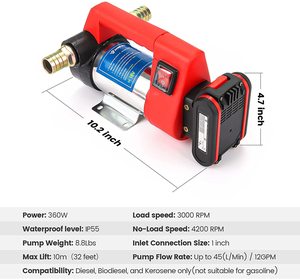 Bomba <span class=keywords><strong>de</strong></span> transferencia <span class=keywords><strong>de</strong></span> combustible portátil para uso comercial, dispositivo inalámbrico <span class=keywords><strong>de</strong></span> queroseno biodiésel <span class=keywords><strong>de</strong></span> 12 GPM autocebante, con batería <span class=keywords><strong>de</strong></span> litio <span class=keywords><strong>de</strong></span> 2500mAh - Product Image 3