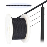 316 7x7 1/8 ''câble métallique noir, Balustrade, câble d'avion en acier inoxydable pour rampe de pont d'escalier intérieur