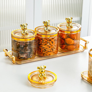 Bocaux à épices hermétiques en plastique, forme cylindrique avec couvercle, pour le stockage alimentaire en cuisine 59684 - Product Image 3