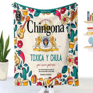 Manta de Viaje de Forro Polar Sublimado con Diseño Personalizado de México, Manta de Poliéster con Diseño de México Mama Chingona Toxica - Product Image 3