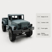 Véhicule tout-terrain télécommandé B-14 2.4G avec phares avant, construction métallique, fonction Charger Follow Me, batterie 7.4V 500mAh pour l'extérieur