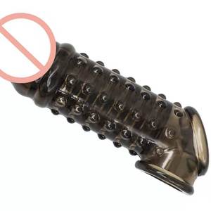 Reusable Realistic Soft Liquid Silicone <strong>Penis</strong> Extender Condom <strong>Man</strong> Couple Sex Toys Enlargement Extension Cock Sleeve - Product Image 5