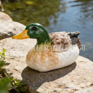 Sculptures de canards mallards en résine résistantes aux intempéries, ornements de jardin pour la décoration de bassin extérieur - Product Image 3