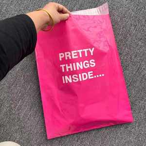 Custom Print <b>Peach</b> Biodegradable Poly Post Mailer Clothing Packing Plastic Mailing Shipping Bag for Clothing Postal Courier Bag - Product Image 1