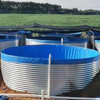 Réservoir de stockage d'eau galvanisé de haute qualité rond 5000 gallons réservoir d'eau ondulé bâche en PVC réservoir de crevettes d'élevage