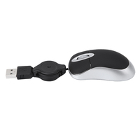 Mini souris de voyage optique à câble rétractable USB pour ordinateur portable PC