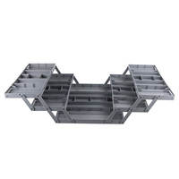 Boîte de rangement pliable portable 3 couches à double rangée, design moderne, pour bijoux, boucles d'oreilles, bagues, colliers, en ABS