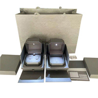 Utilizado para pendientes, anillos, pulseras, collares, estampado de lámina de oro pequeño MOQ caja de joyería de embalaje de regalo de terciopelo fino de lujo