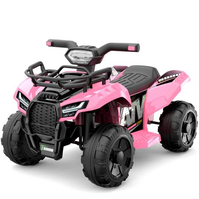 Mini coche eléctrico para niños y niñas, vehículo de carreras eléctrico con batería, Quad Ride on ATV, vehículo trasero motorizado