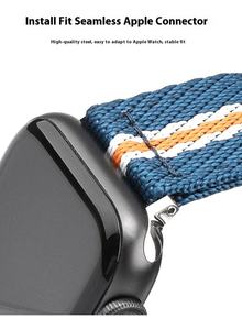 Bracelet en nylon respirant pour Apple Watch Ultra 49 mm SE 44 mm 42 mm 38 mm, boucle en acier inoxydable, tissu tissé - Product Image 6