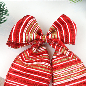 Fita de Poliéster Estampada de Natal OEM 63MM/38MM 10 Jardas Marca NAISHI com Borda Aramada para Decoração de Guirlandas e Árvores - Product Image 1
