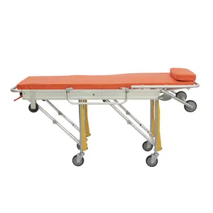 Medical Emergency Folding Metal Aluminium Alloy Stretcher For Rescue First Aids Transfer Injured Trolley