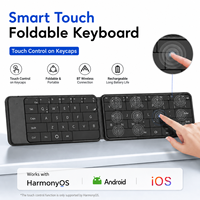 İnce Akıllı Dokunmatik Katlanabilir Kablosuz Klavye, Tablet iOS Android Windows HarmonyOS için Taşınabilir Mini Klavye ve Trackpad