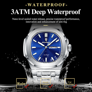 Poeagar 853 Người Đàn Ông Mới Relojes Phụ Kiện Không Thấm Nước Thạch Anh Sáng Đồng Hồ Sang Trọng Thép Không Gỉ <span class=keywords><strong>Analog</strong></span> Đồng Hồ Cho Nam Giới - Product Image 2