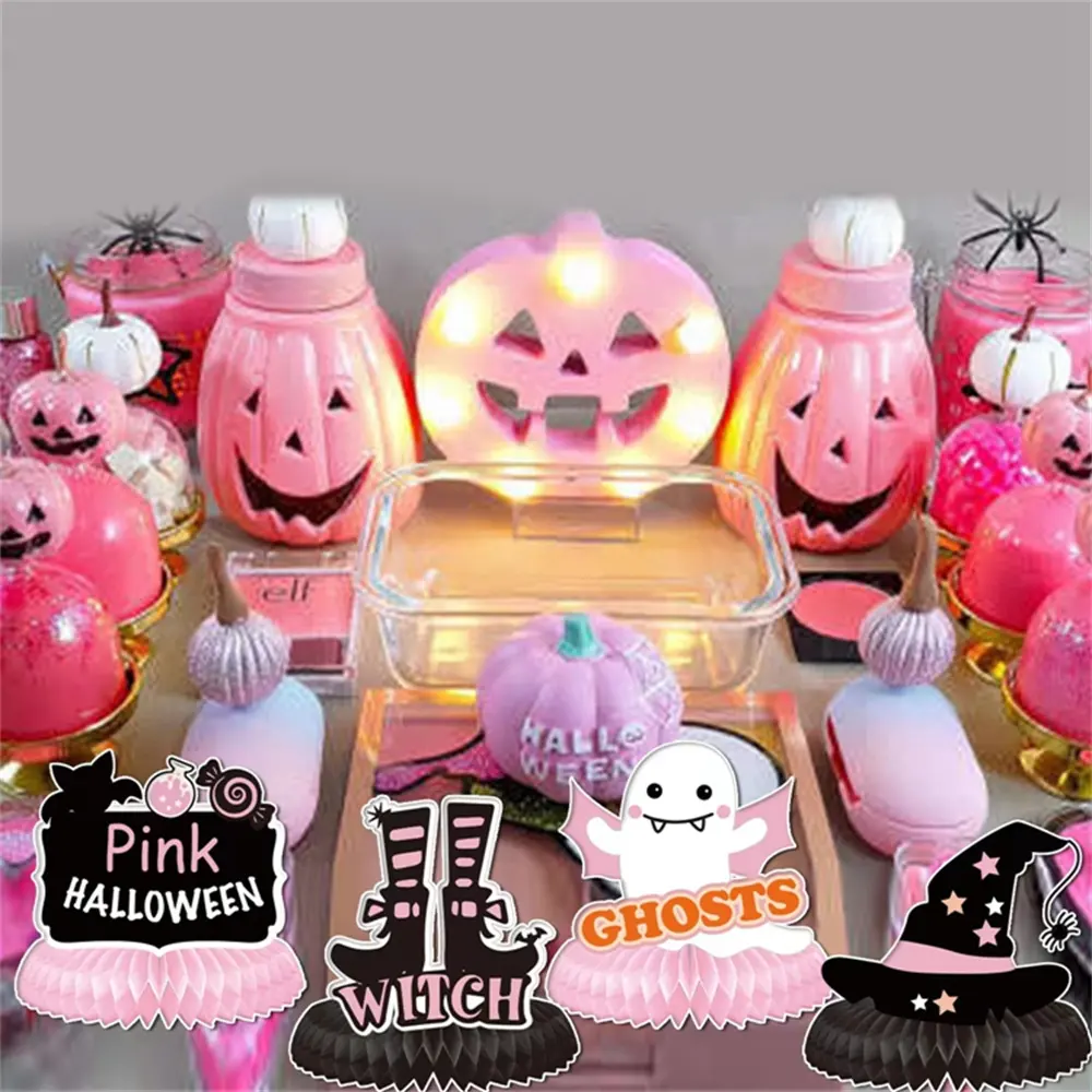 Rosa Halloween Waben Tisch dekoration 11PCS Nette Party dekorationen für Halloween Baby Shower Geburtstags feier Dekoration