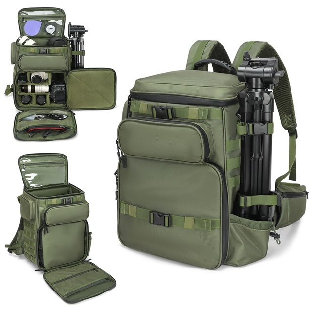 OEM Custom Factory Heavy Duty Photography Backpack Waterproof Professional Camera Shoulder Bag Outdoor Tactical Camera Backpack