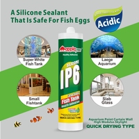 Colle silicone acide étanche pour aquarium, adhésif transparent blanc pour la construction de grands panneaux de verre de bassin à poissons