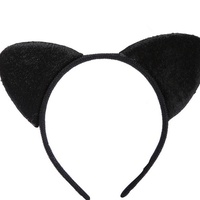 Serre-tête en peluche courte fait main avec oreilles d'animaux pour la performance de la Journée des enfants et Halloween, et pince à cheveux mignonne à oreilles de chat imprimé léopard
