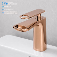 Grifo Mezclador de Agua Fría y Caliente de Latón Moderno con Monomando para Lavabo de Baño Tipo Cascada