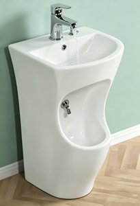 Lavabo autoportant à double niveau <span class=keywords><strong>en</strong></span> acrylique et pierre artificielle pour ablutions musulmanes, avec drainage rapide, couleur personnalisable pour la maison et la mosquée - Product Image 6