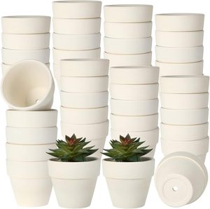 Pots en terre cuite Art Déco, lot de 24, 3,15 pouces, mini-trous de drainage, kit intérieur/extérieur, plantes succulentes, fleurs, cactus - Product Image 1