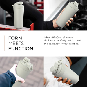 Bouteille shaker en acier inoxydable de 24 oz, parfaite pour les shakes protéinés et les boissons pré-entraînement, bouteille shaker de sport - Product Image 5