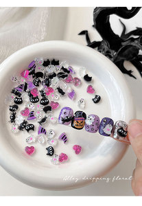 Halloween 3D Nail Art Charms Mixed Resin Nail <b>Decorations</b> DIY Cartoon <b>Witch</b> Hat Ghost Heart Nail Art Accessories Wholesale 2026 - Product Image 2