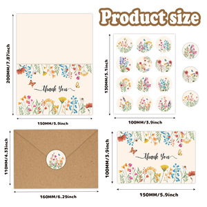 Set di Biglietti di Ringraziamento Personalizzati di Alta Qualità, 32 Pezzi, Biglietti d'Auguri Semplici ad Acquerello con Busta - Product Image 2