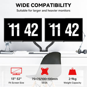 Mction braccio <span class=keywords><strong>doppio</strong></span> <span class=keywords><strong>Monitor</strong></span> supporto da tavolo supporto da tavolo con molla a Gas per 2 <span class=keywords><strong>Monitor</strong></span> <span class=keywords><strong>doppio</strong></span> schermo <span class=keywords><strong>staffa</strong></span> Desktop 19 32 pollici - Product Image 3