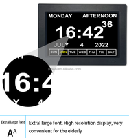 Pro jam tangan Digital 8 "untuk lansia, jam hari kalender Digital, alarm kustom, pengingat Remote Control, alarm otomatis DST otomatis