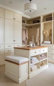 Sistema Armadio Aperto Personalizzato Completo, Indipendente e Portatile, in Melaminico, con Toeletta e Scarpiera per Villa - Product Image 3