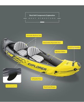 Kayak gonflable monoplace Challenger K1 68307 pour 2 personnes, best-seller, avec pagaie et pompe