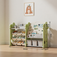 Meubles pour enfants, organisateur de rangement pour jouets avec étagère, étagère de présentation de jouets et de livres pour la salle de jeux des tout-petits avec bacs amovibles