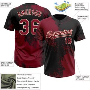 Maillot de softball personnalisé à deux boutons, chemise de baseball unisexe pour adulte, uniforme sublimé anti-humidité - Product Image 2