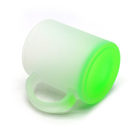 Gobelets à Sublimation de qualité supérieure, tasse en verre dépoli Fluorescent avec poignée, tasse à café bière 11oz