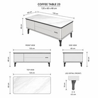 Table basse de salon familiale moderne en verre éco-responsable avec tiroir à fermeture douce sans poignée, aspect marbre, sécurité enfant, vente en gros