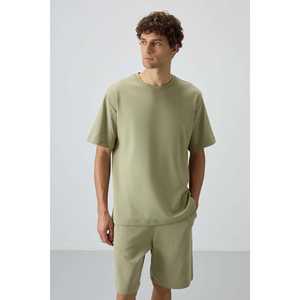 Conjunto de Pantalones Cortos para Hombre, Color Verde Claro, Algodón, Corte Holgado, Modelo 85249, Textura Básica, Cómodo y Casual - Product Image 5