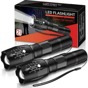 High Power Wholesale linternas led rechargeable flashlight Waterproof Zoomable Linterna Set hand hold