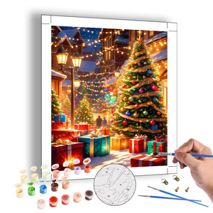 40x50cm Tự làm bức tranh bằng số Cây giáng sinh vải tường nghệ thuật handmade sơn bằng số cho người lớn tường phòng trang trí nội thất - Product Image 1